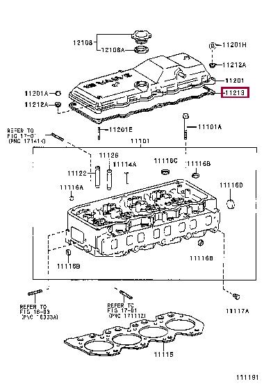 Rocker cover seal Toyota Dyna: 1121358021 Toyota Rocker cover gasket
