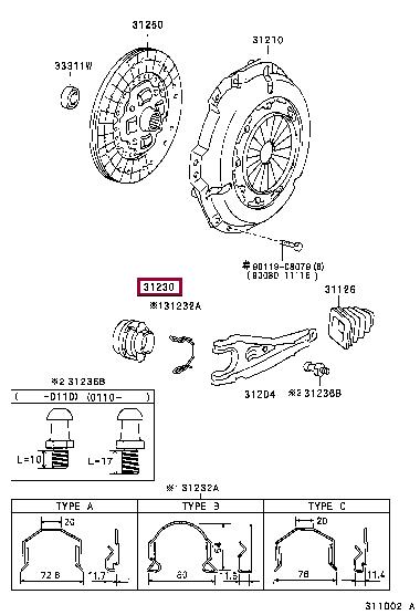 Toyota 31230-22091 Release bearing 3123022091