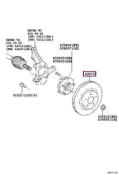 Toyota 43512-12690 Brake disc 4351212690