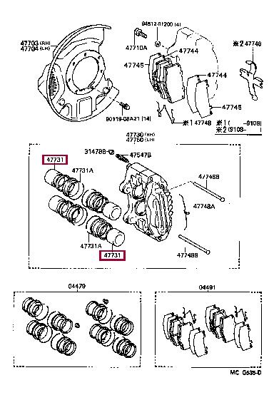 4773160010 Toyota Brake caliper piston