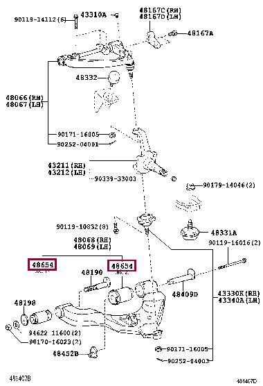 Toyota 48061-25010 Control Arm-/Trailing Arm Bush 4806125010