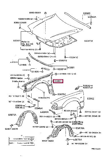 5380133021 Toyota Wing