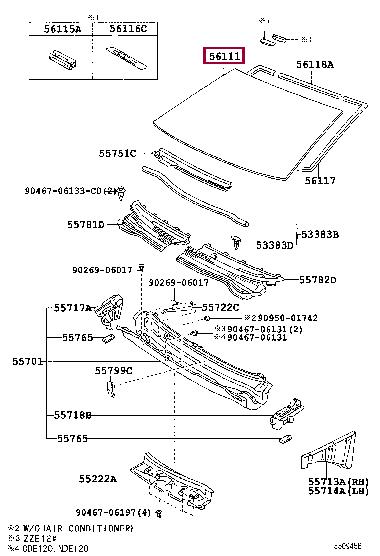 5610102030 Toyota Windshield