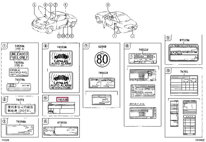 7453347010 Toyota Label