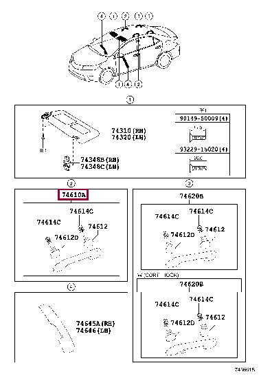 Interior handle Toyota 74610-02170-B0