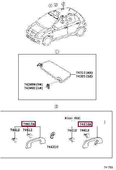 7461005140B1 Toyota Handle