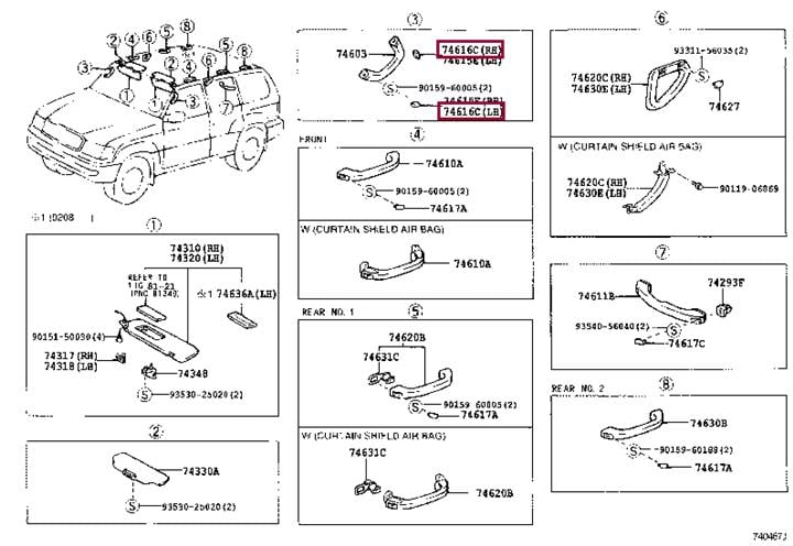 7461660030B2 Toyota Front Passenger Seat Handle Plug