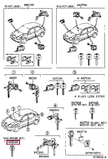 Toyota 90080-69007 Ignition Key Blank 9008069007