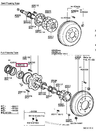 Toyota 90368-57010 Wheel bearing kit 9036857010
