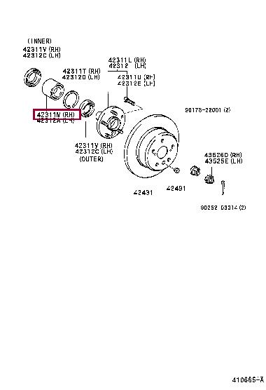 Toyota 90369-38019 Wheel bearing kit 9036938019