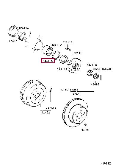 Toyota 90369-45002 Wheel bearing kit 9036945002
