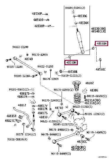 Shock absorber mounting bush Toyota: 9038519007 Toyota Shock absorber bushing