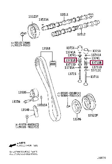 9090501077 Toyota Valve spring