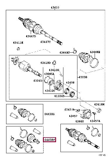 Toyota 04438-63010 Bellow, driveshaft 0443863010