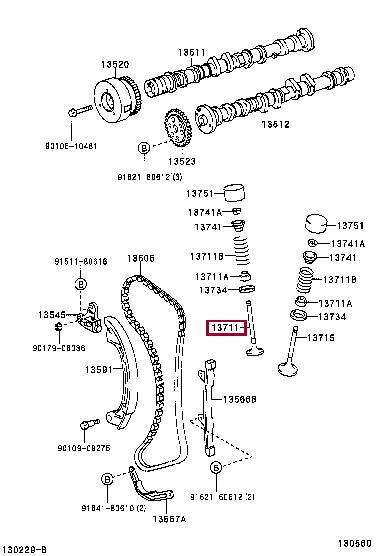 Toyota 13711-23030 Intake valve 1371123030