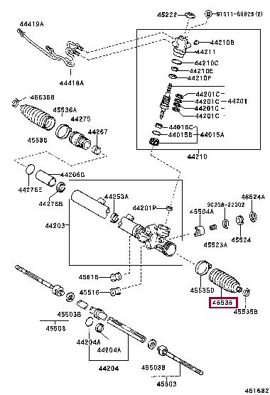 Toyota 45535-30010 Bellow kit, steering 4553530010