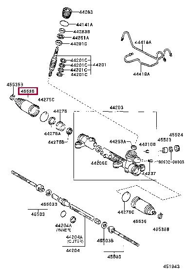 Toyota 45535-32070 Bellow kit, steering 4553532070