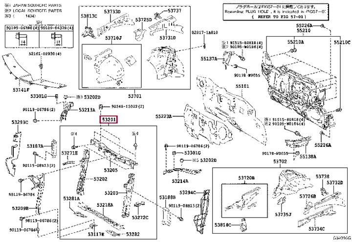 5320102906 Toyota Front panel