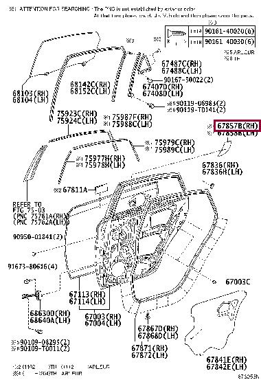 6785747020 Toyota PROTECTOR, RR DOOR