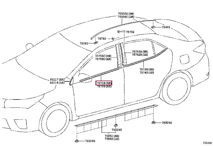 7571002320 Toyota Auto part