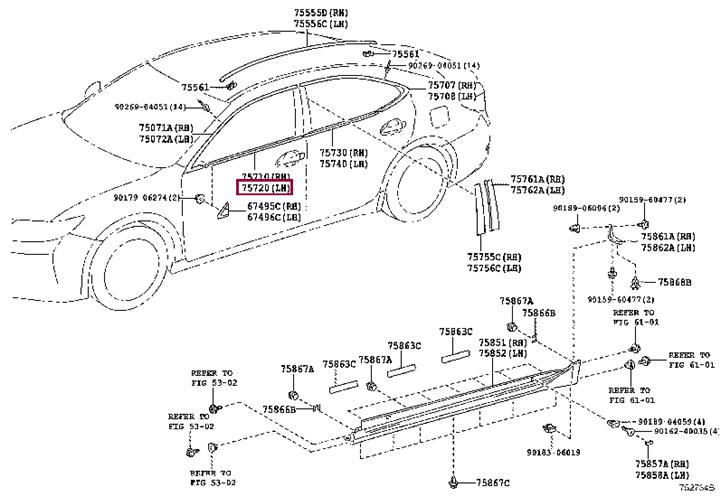 7572033150 Toyota Molding