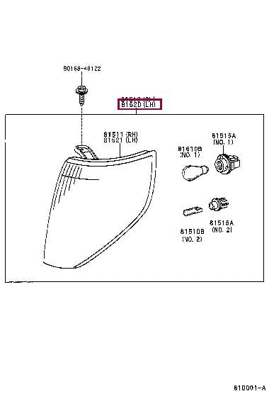 Side indicator Toyota Land Cruiser: 8152060380 Toyota Indicator light