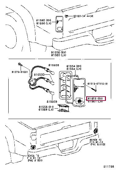 8155135150 Toyota Combination Rearlight