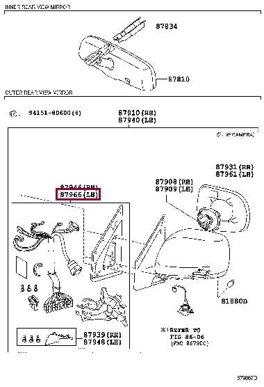 8796660C20 Toyota RETRACTOR OUTER MIR