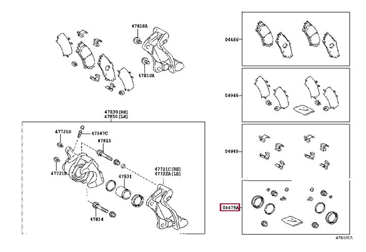 Toyota 04479-0E060 Repair Kit, brake caliper 044790E060 044790E060 Toyota Repair Kit, brake caliper