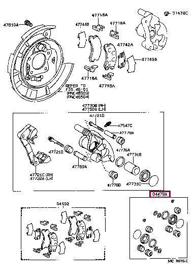 Toyota 04479-20180 Repair Kit, brake caliper 0447920180