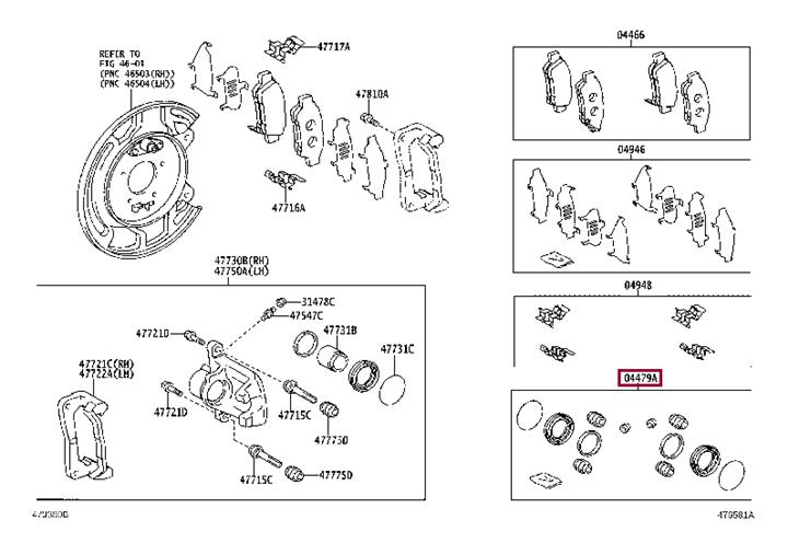 Toyota 04479-28160 Cylinder kit, disc brake, rear 0447928160 0447928160 Toyota Cylinder kit, disc brake, rear