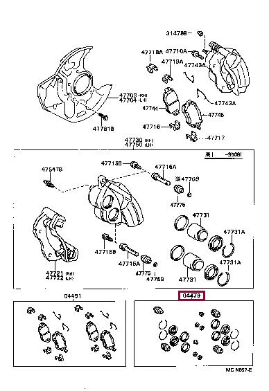 Toyota 04479-30120 Repair Kit, brake caliper 0447930120