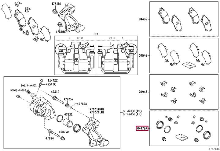 Toyota 04479-48130 Repair Kit, brake caliper 0447948130