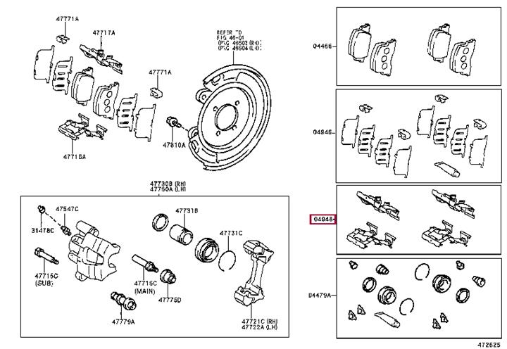 Toyota 04948-48010 Mounting kit brake pads 0494848010