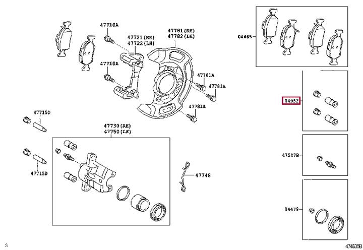 Toyota 04951-05010 Brake caliper guide boot 0495105010