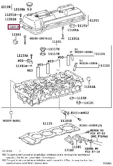 Toyota 11213-75030 Gasket, cylinder head cover 1121375030