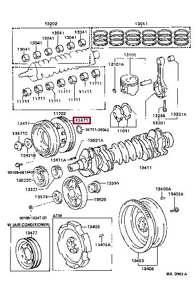 1340817020 Toyota Pulley crankshaft