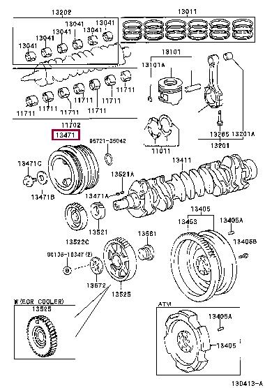 1340817030 Toyota Pulley crankshaft