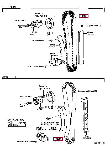 Timing chain Toyota: 1350638010 Toyota Timing chain