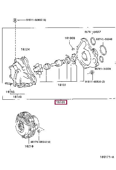 Toyota 16100-79165 Water pump 1610079165