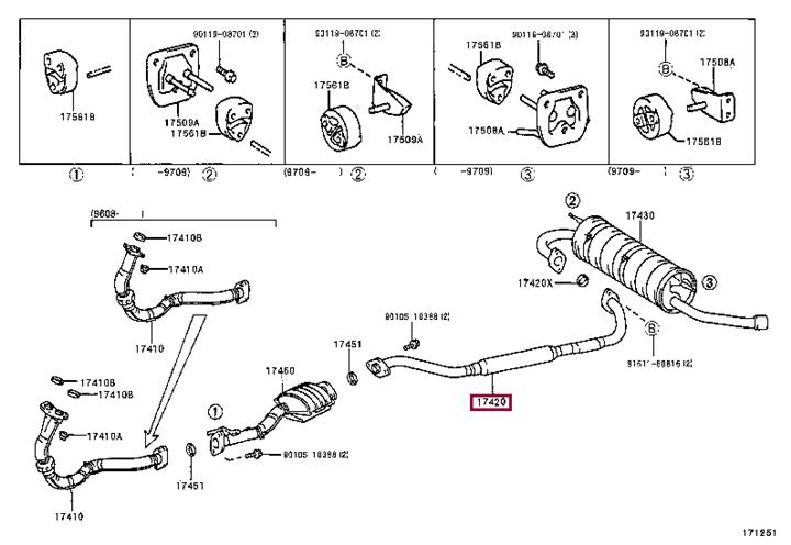 Toyota 17420-74880 Central silencer 1742074880