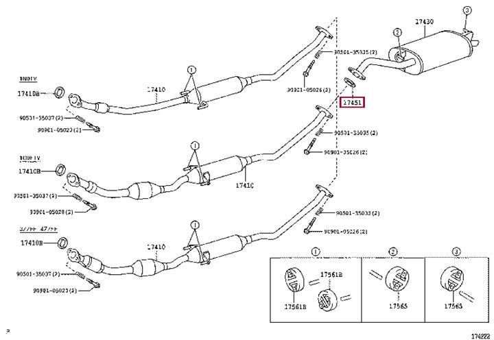 Toyota 17451-64031 O-ring exhaust system 1745164031