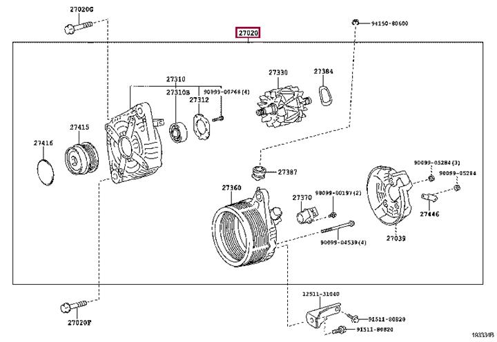 Toyota 27060-31190 Alternator 2706031190 2706031190 Toyota Alternator