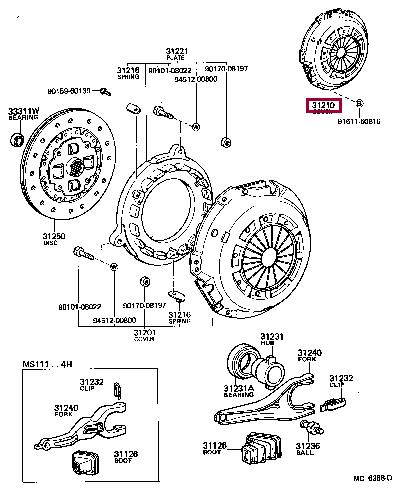 Toyota 31210-30182 Clutch thrust plate 3121030182
