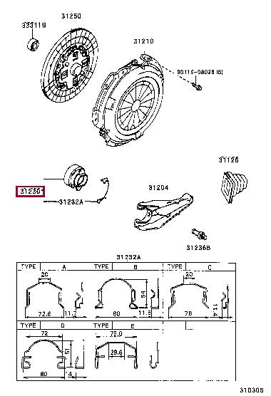 Toyota 31230-60170 Release bearing 3123060170