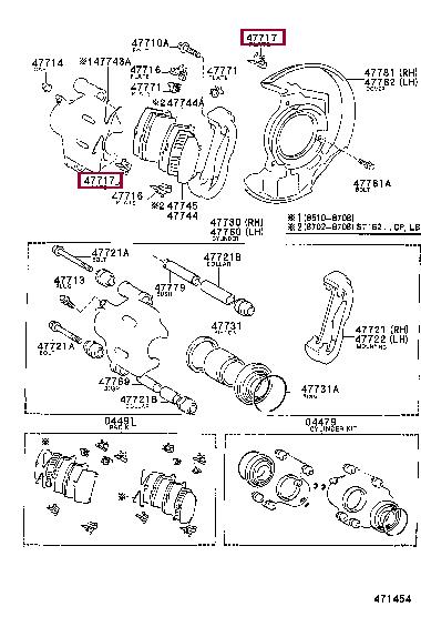 Toyota 47717-32010 Mounting kit brake pads 4771732010