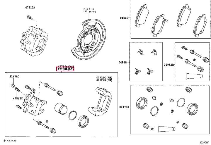 Toyota 47750-05071 Brake Caliper 4775005071 4775005071 Toyota Brake Caliper