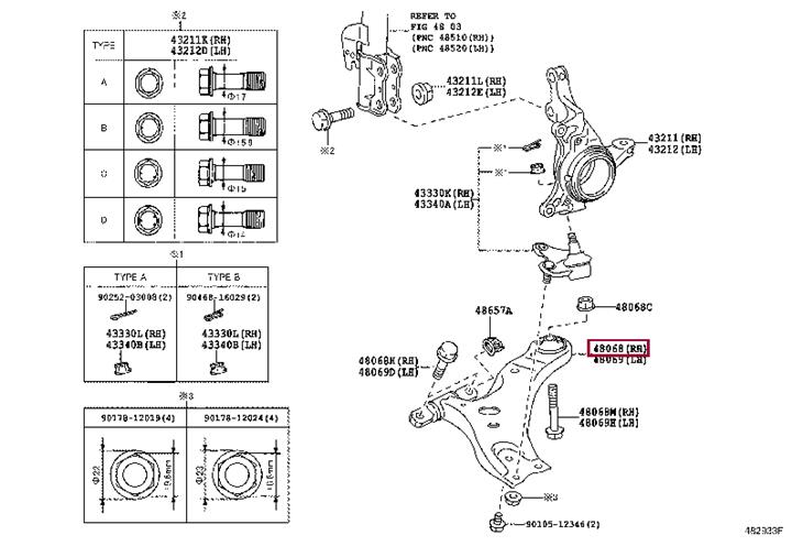 Toyota 48068-48050 Track Control Arm 4806848050