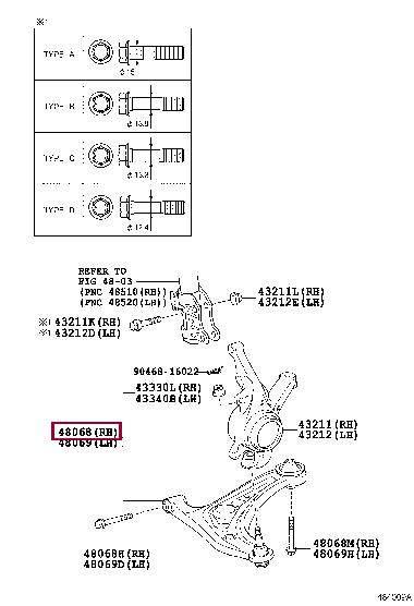 Toyota 48068-59155 Front right lower control arm 4806859155 4806859155 Toyota Front right lower control arm