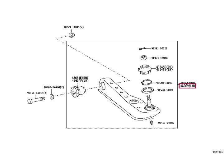 Toyota 48069-49075 Auto part 4806949075 4806949075 Toyota Auto part